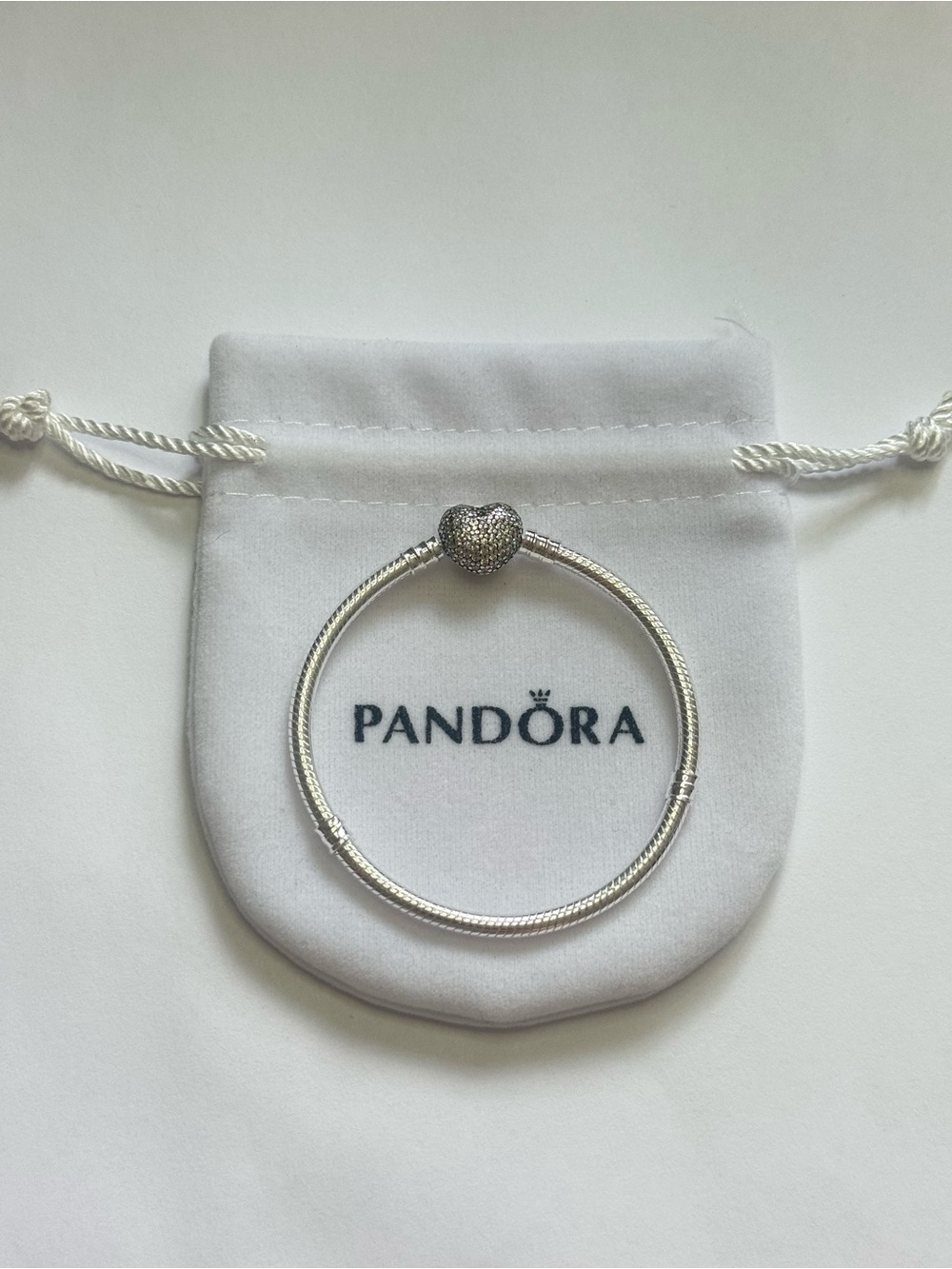 PANDORA Moment 925 Silver Sparkling Heart Bracelet 17 cm NEW WITHOUT BAG!
